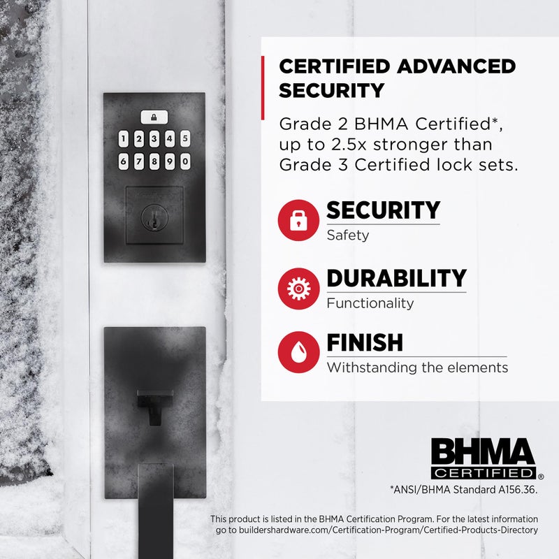 Kwikset SmartCode 260 Keyless Entry Electronic Keypad Deadbolt Door Lock with Auto-Lock  Custom User Codes  Advanced Security in Matte Black Contemporary - Image 4